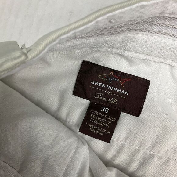 Greg Norman Mens Golf Chino Shorts Gray Performance Flat Front Stretch Size 36 - Picture 3 of 9